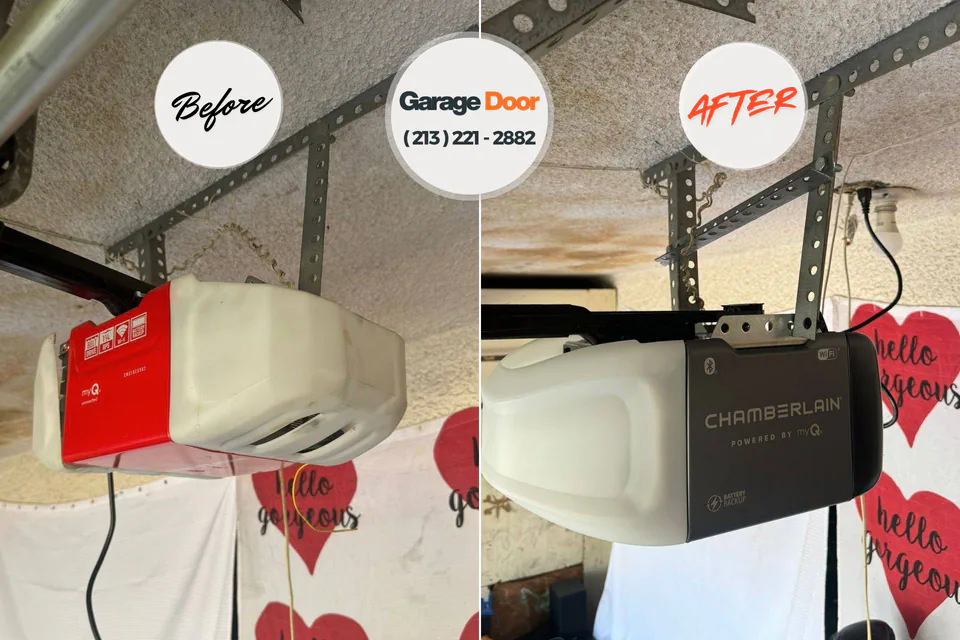 Before and after: garage door repair Monticello, NY
